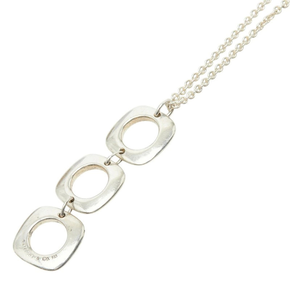 Tiffany Co Triple Square Cushion Necklace Sterling Silver